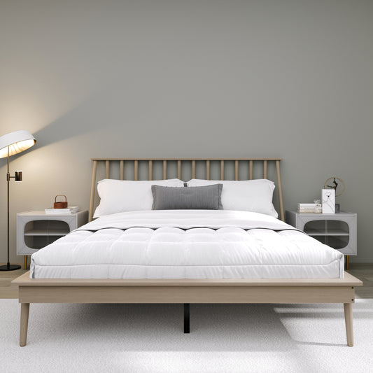 Kierin Vintage Wooden Platform Bed