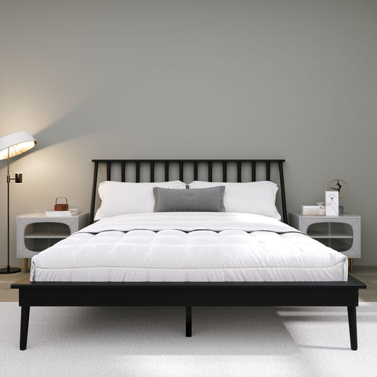 Kierin Vintage Wooden Platform Bed