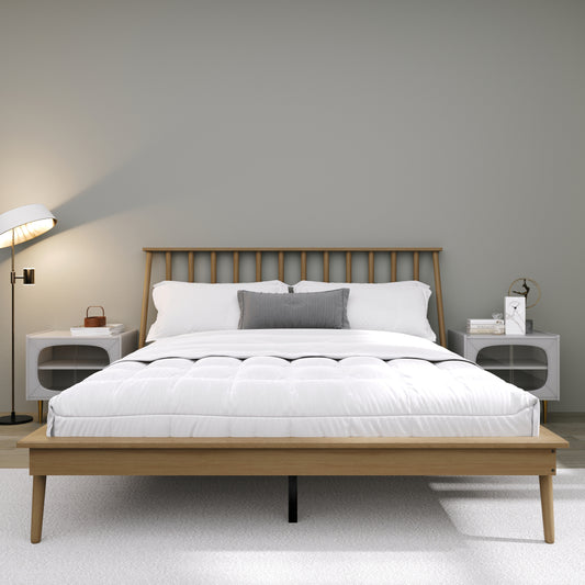 Kierin Vintage Wooden Platform Bed