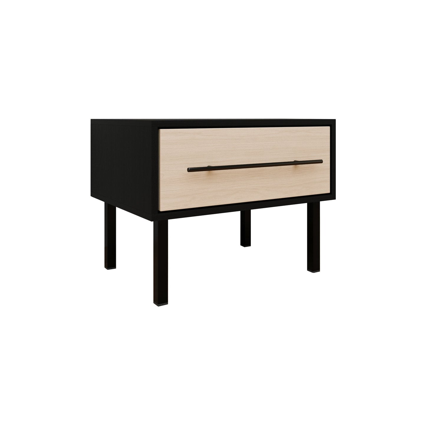 Transitional 1-Drawer Wooden Nightstand