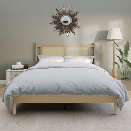 Transitional Wooden Platform Bed