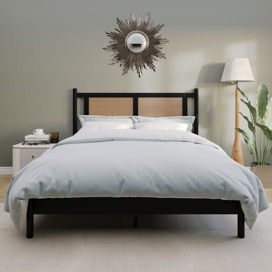 Transitional Wooden Platform Bed