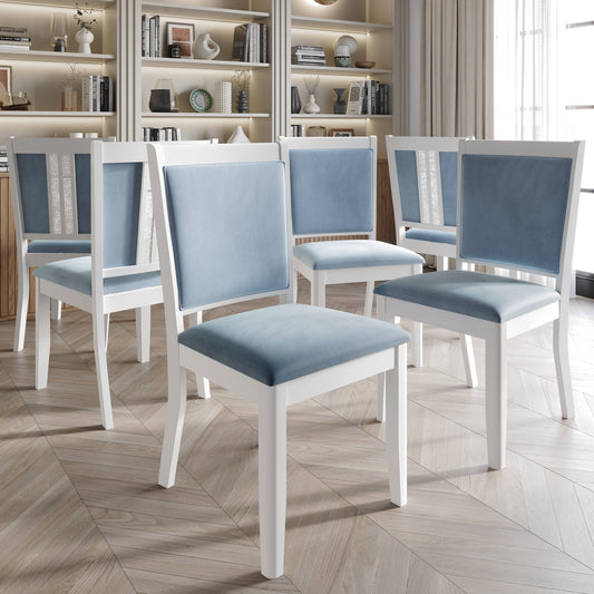 Luxurious Crystal Diamond Strip Dining Chairs (Set of 6)