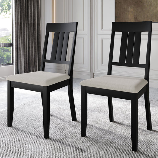 Classic Wooden Dining Chairs (Set of 2) - N/A