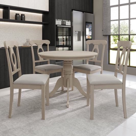 Rashika Mid-Century 5-piece Wooden Dining Set