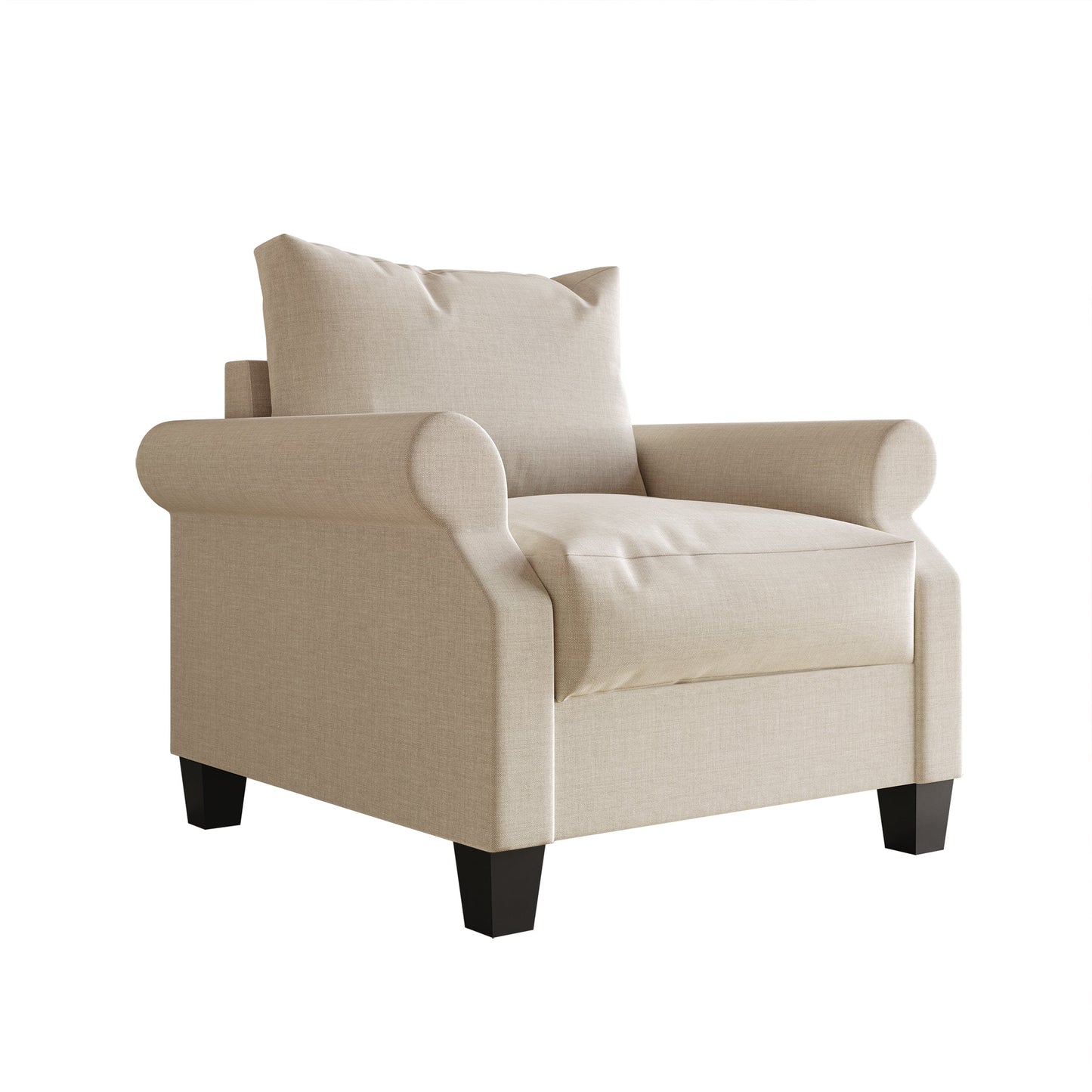 Classic Linen Upholstered Arm Chair