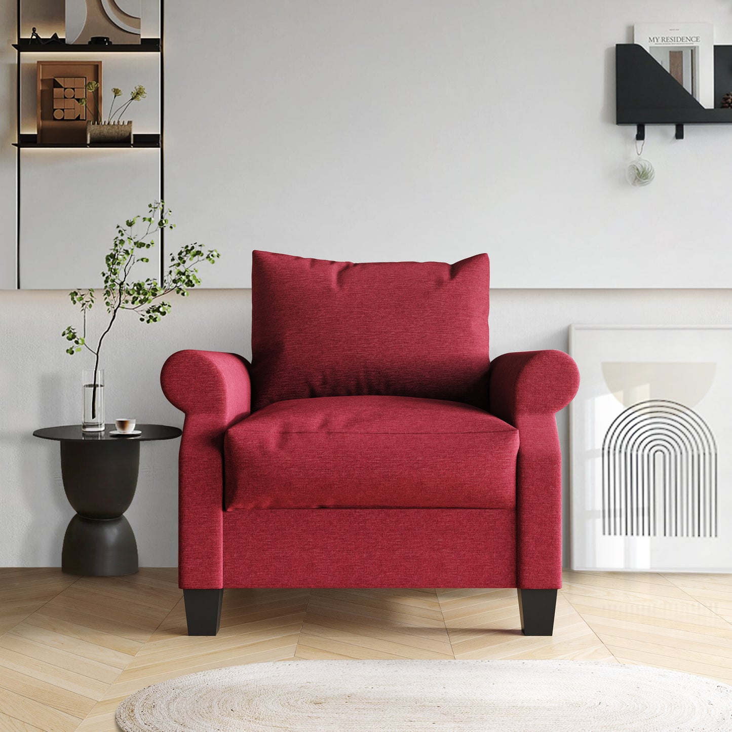 Classic Linen Upholstered Arm Chair