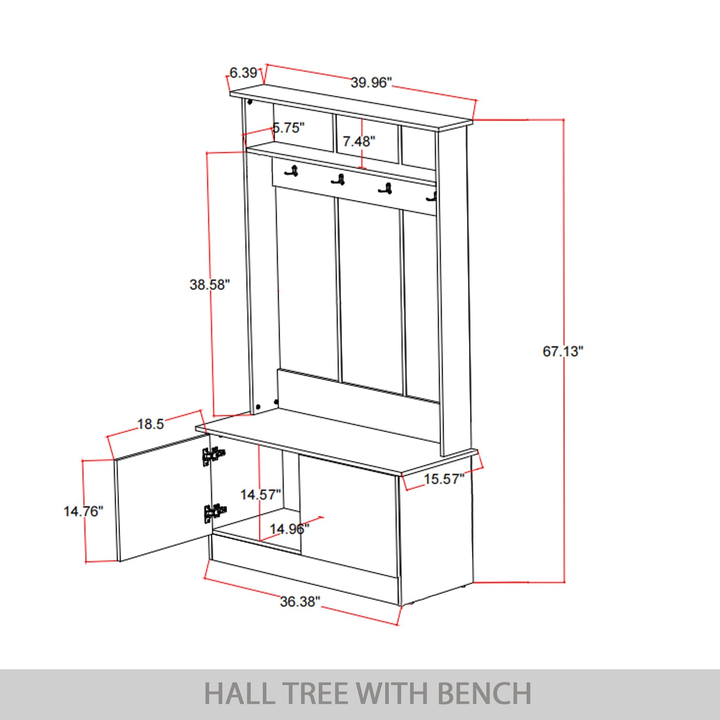 Classic Hall Tree with Bench