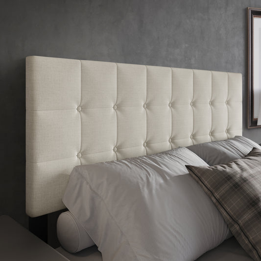 Classic Button-Tufted Rectangle Upholstered Headboard