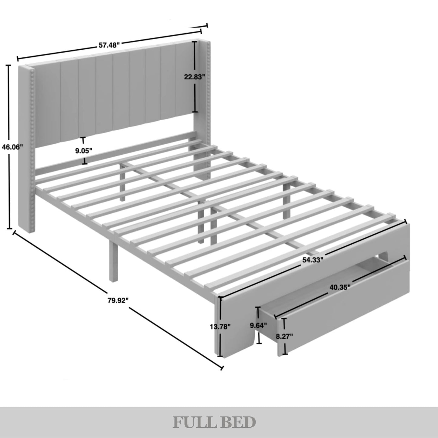 Velvet Wingback Tufted Upholstered Platform Storage Bed