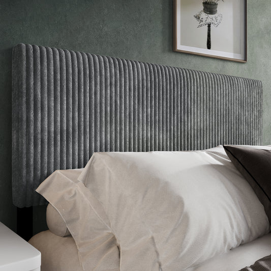 Modern Upholstered Pleated Velvet Headboard