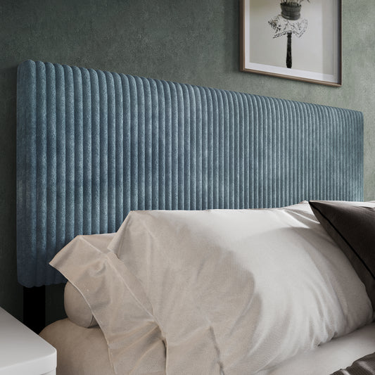 Modern Upholstered Pleated Velvet Headboard