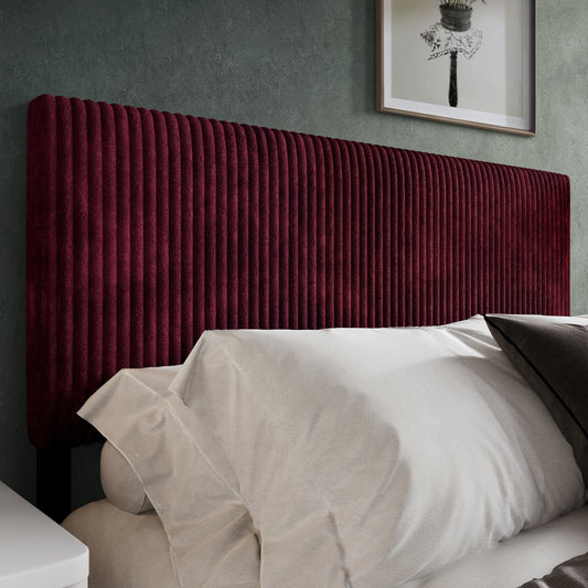 Modern Upholstered Pleated Velvet Headboard