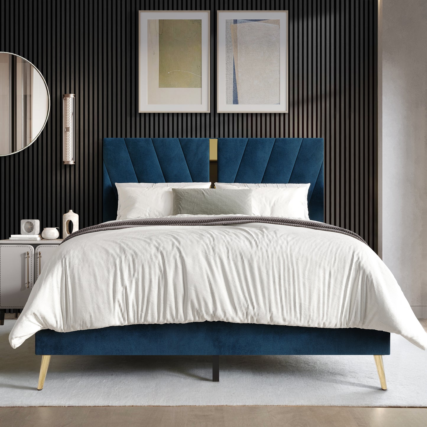 Luxurious Velvet Upholstered Bed