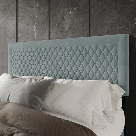 Transitional Velvet Upholstered Headboard