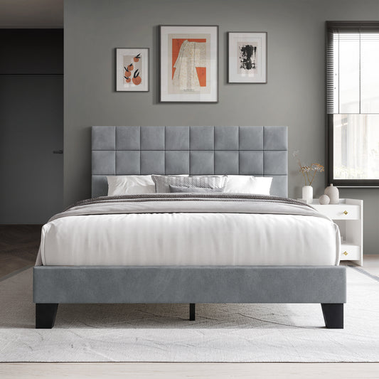 Simply Velvet Platform Bed