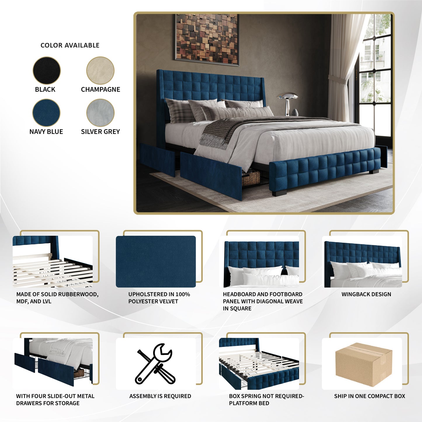 Dyisha Minimalist Platform Bed