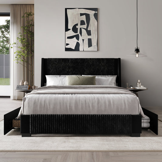 Eliset Corduroy Luxurious Bed