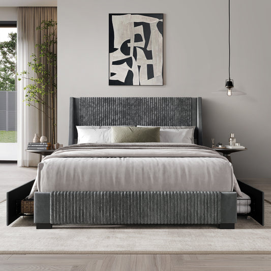 Eliset Corduroy Luxurious Bed