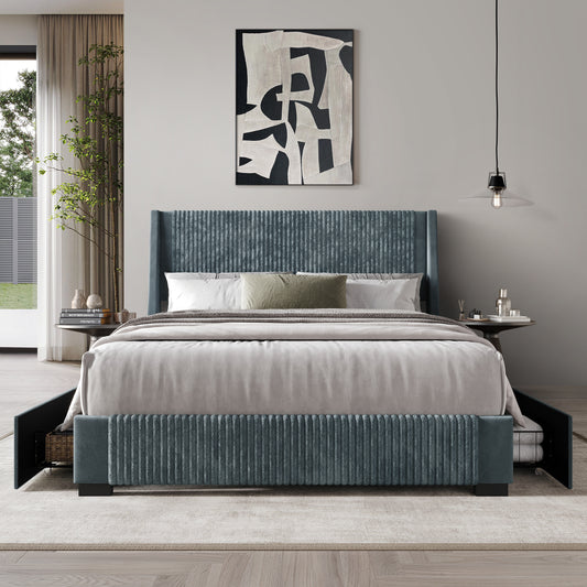 Eliset Corduroy Luxurious Bed