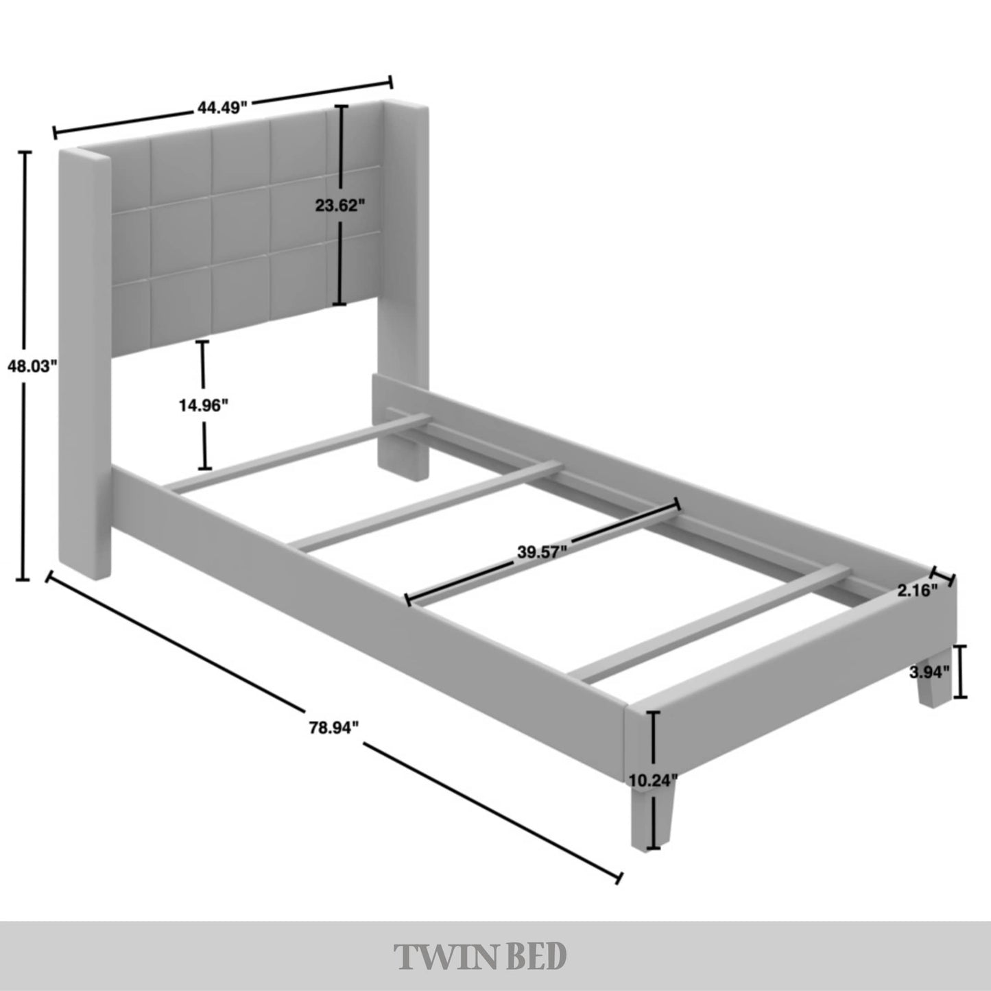 Wingback Linen Upholstered Panel Bed