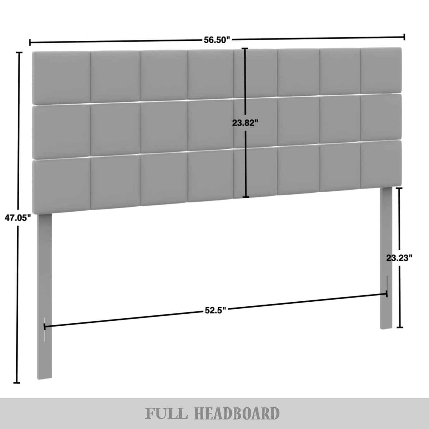 Square Stitching Velvet Upholstered Headboard