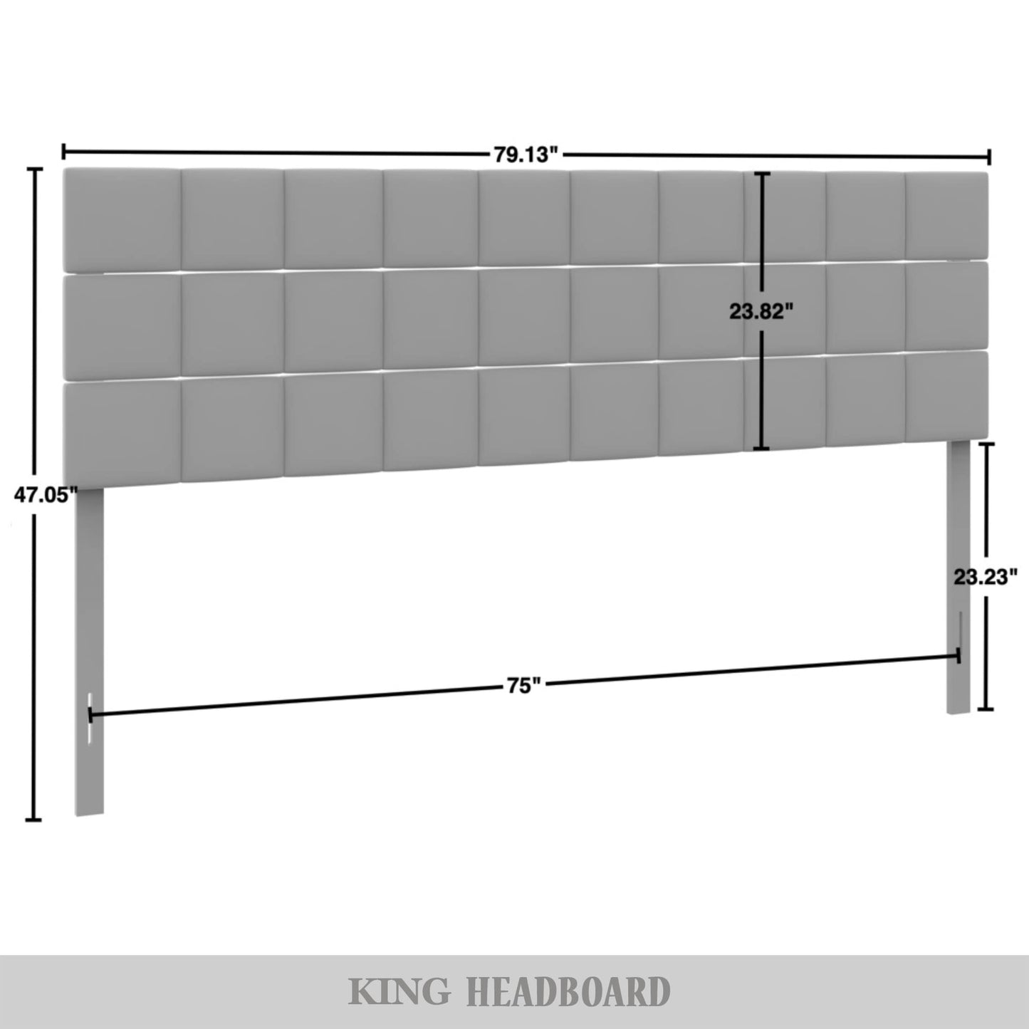 Square Stitching Velvet Upholstered Headboard