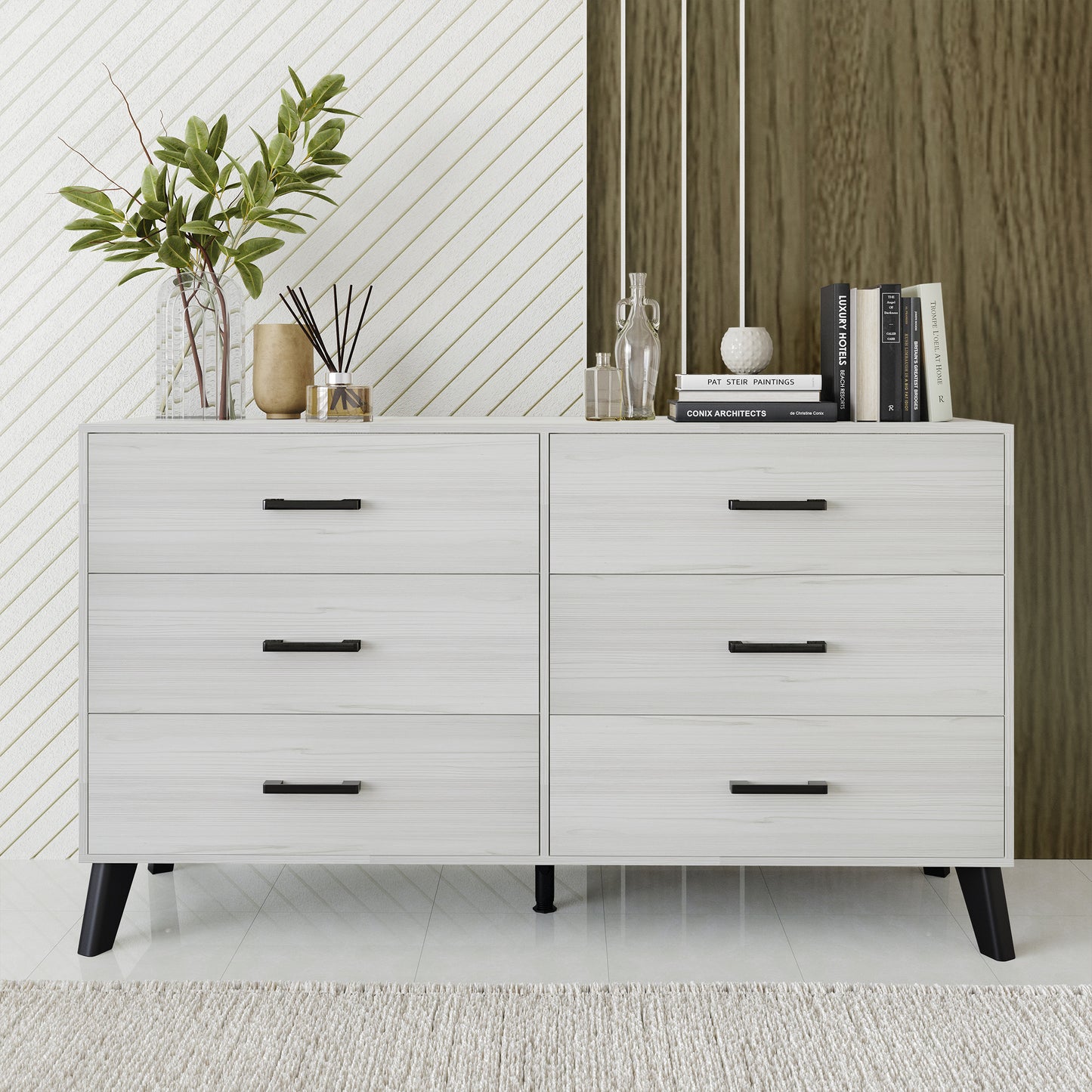 Classic Style 6-Drawers Wooden Dresser