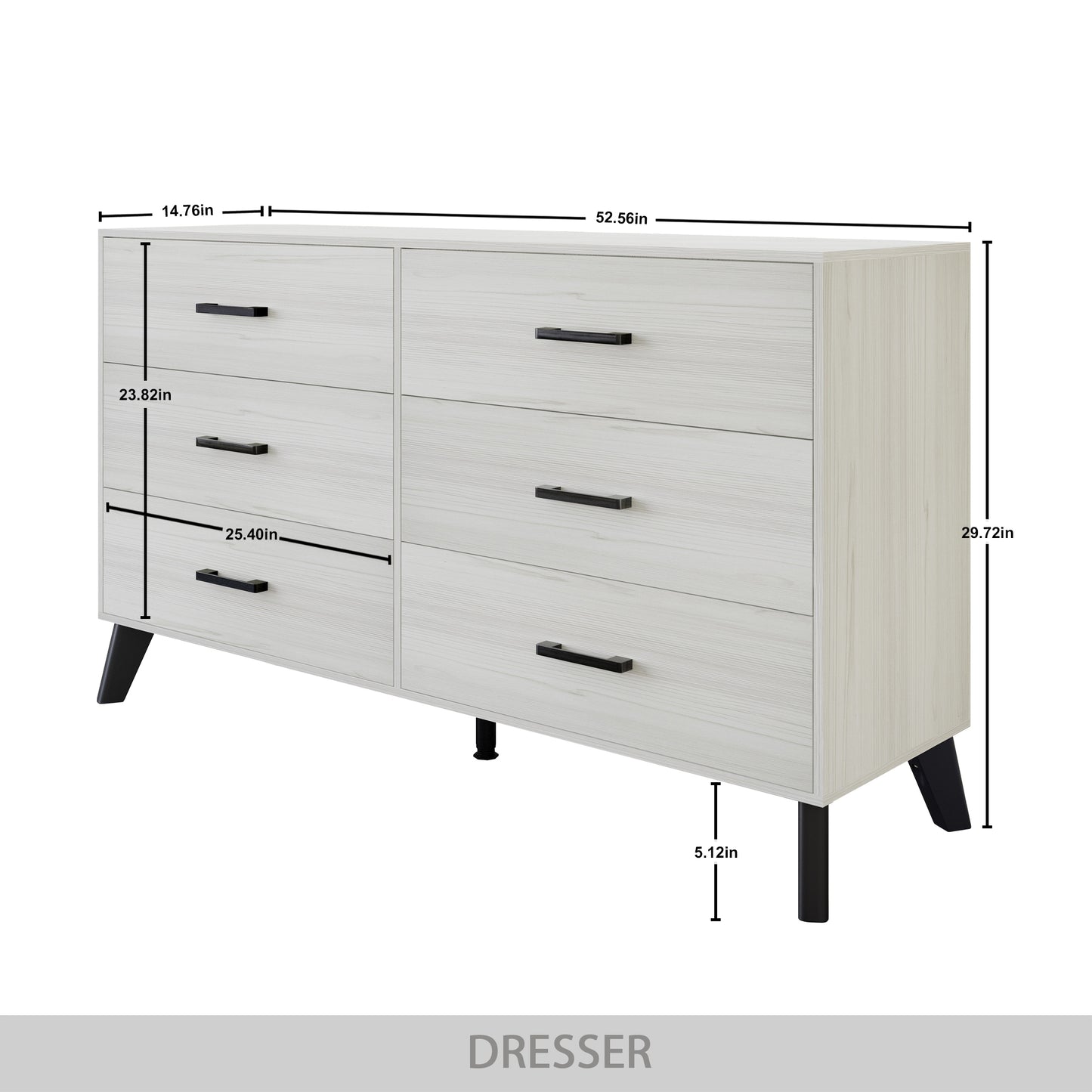 Classic Style 6-Drawers Wooden Dresser