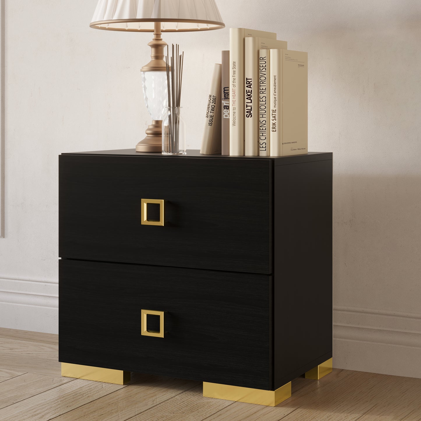 Modern Luxurious 2-Drawers Nightstand