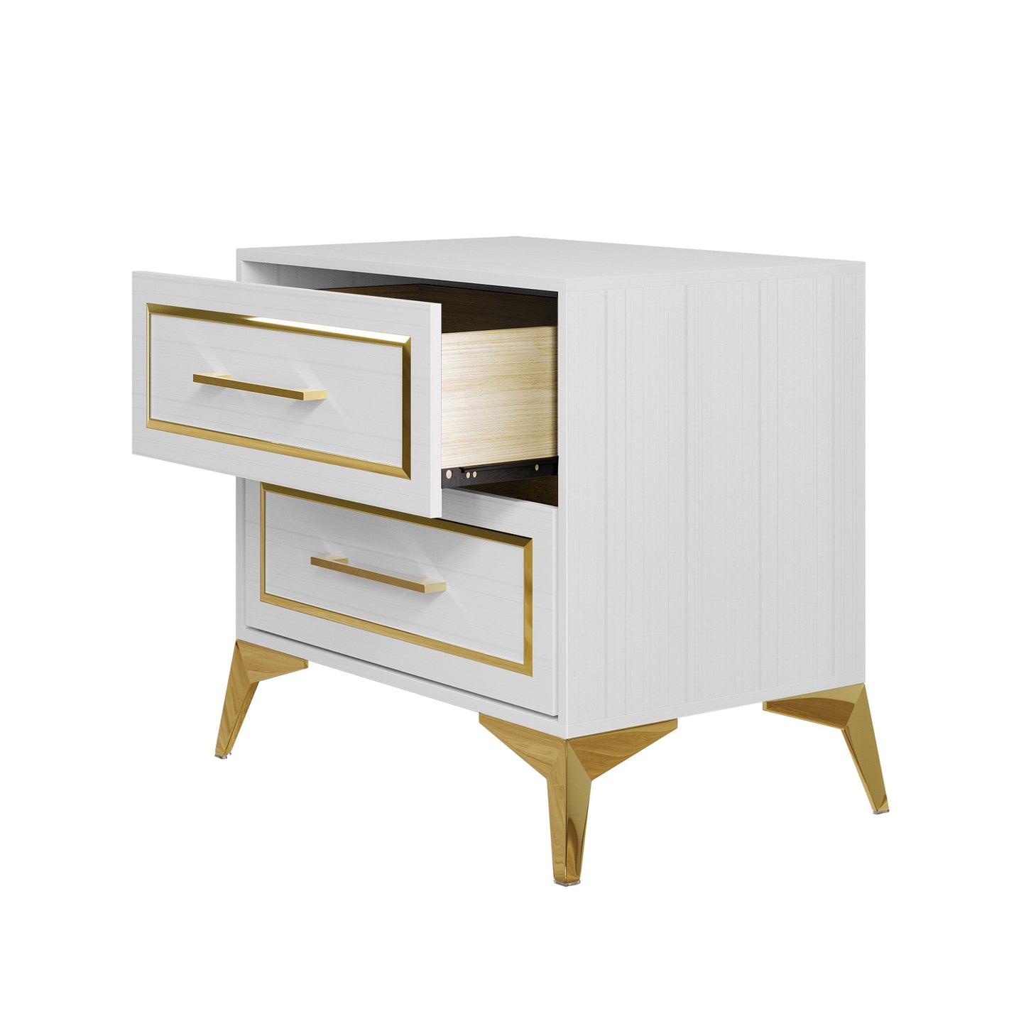 Contemporary Nightstand with 2 Drawers