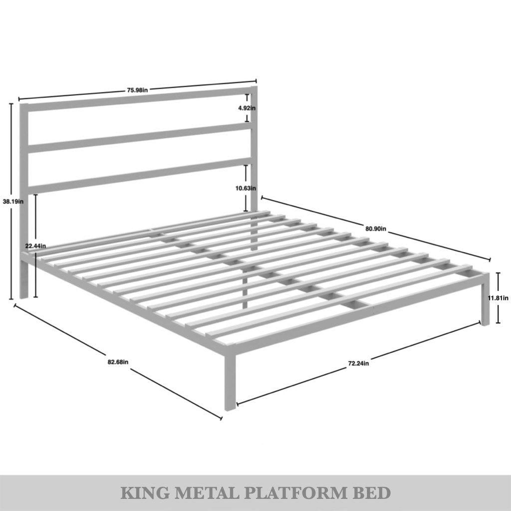 Simple Classic Metal Platform Bed