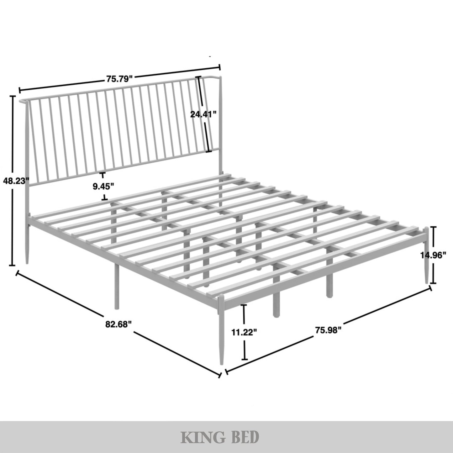 Elegance Metal Platform Bed