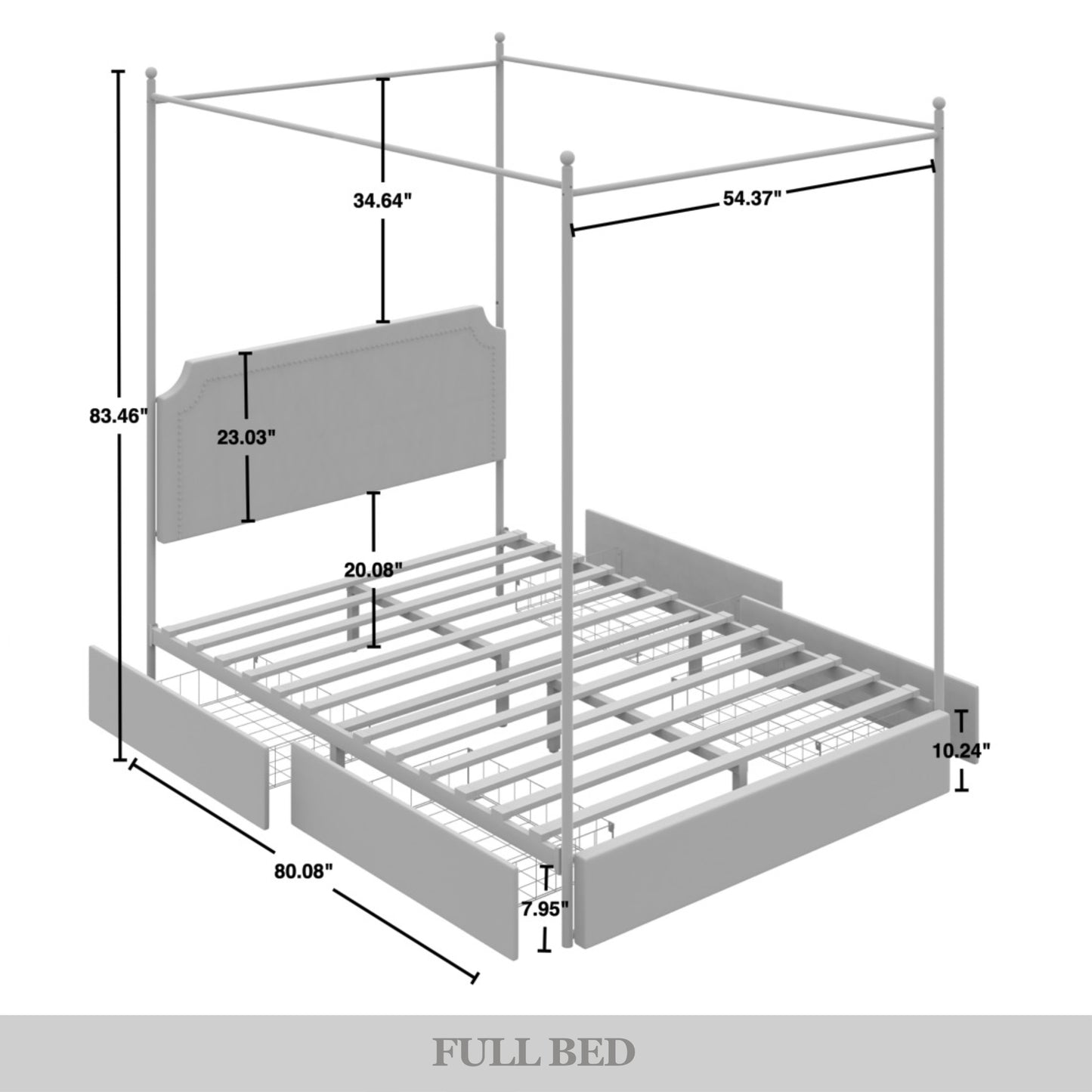 Laurien Chic Metal Canopy Bed