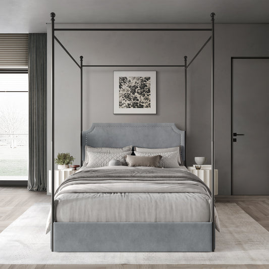 Laurien Chic Metal Canopy Bed