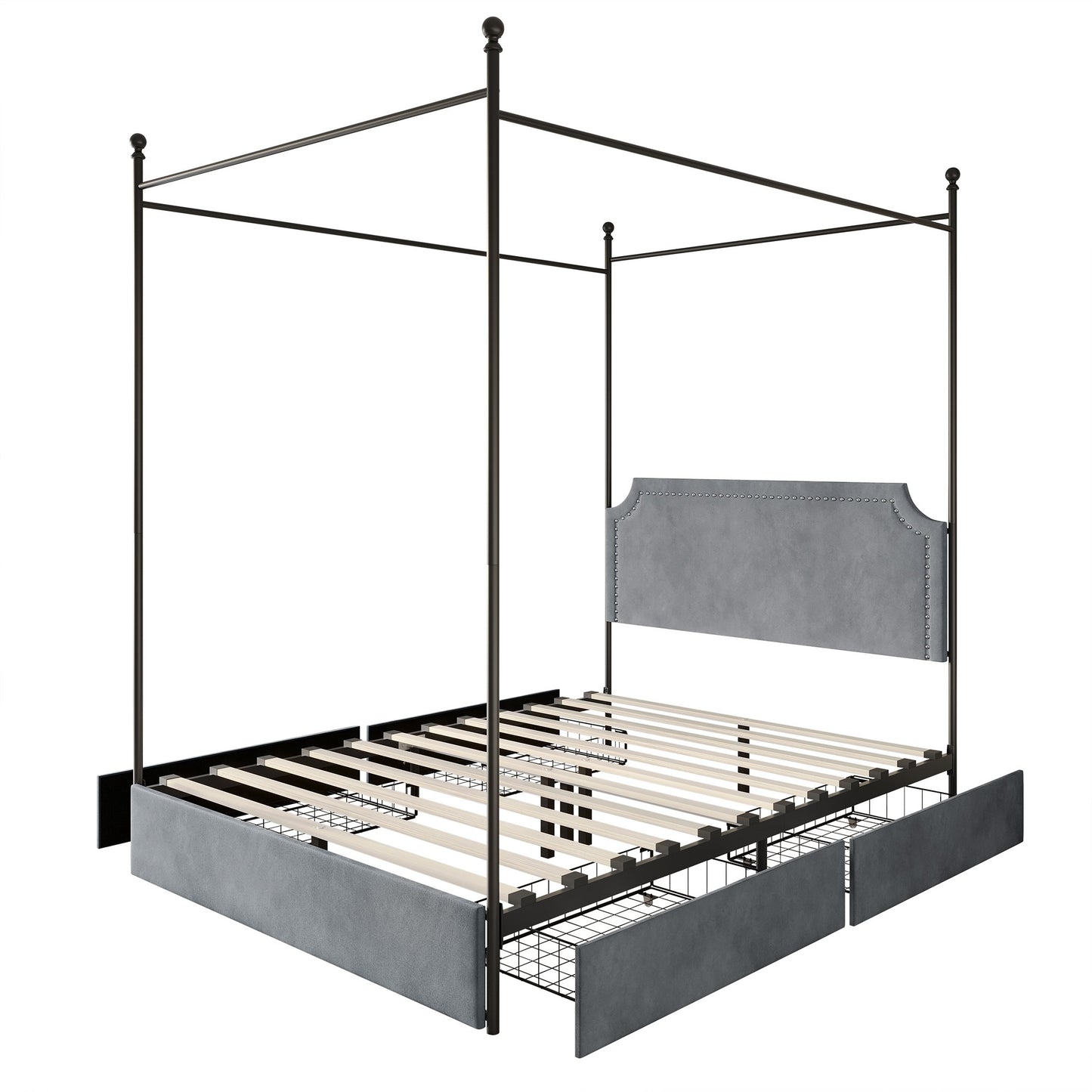 Laurien Chic Metal Canopy Bed