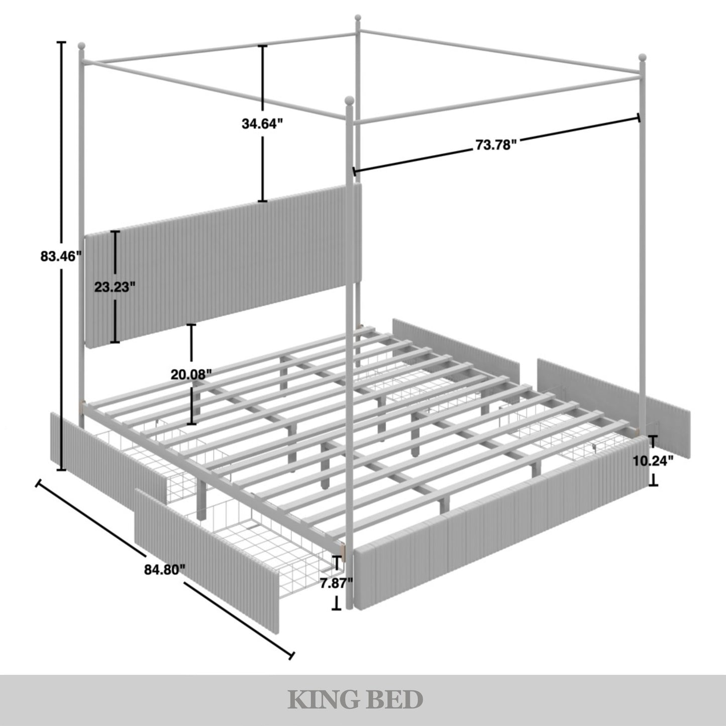 Lauriel Metal Canopy Bed