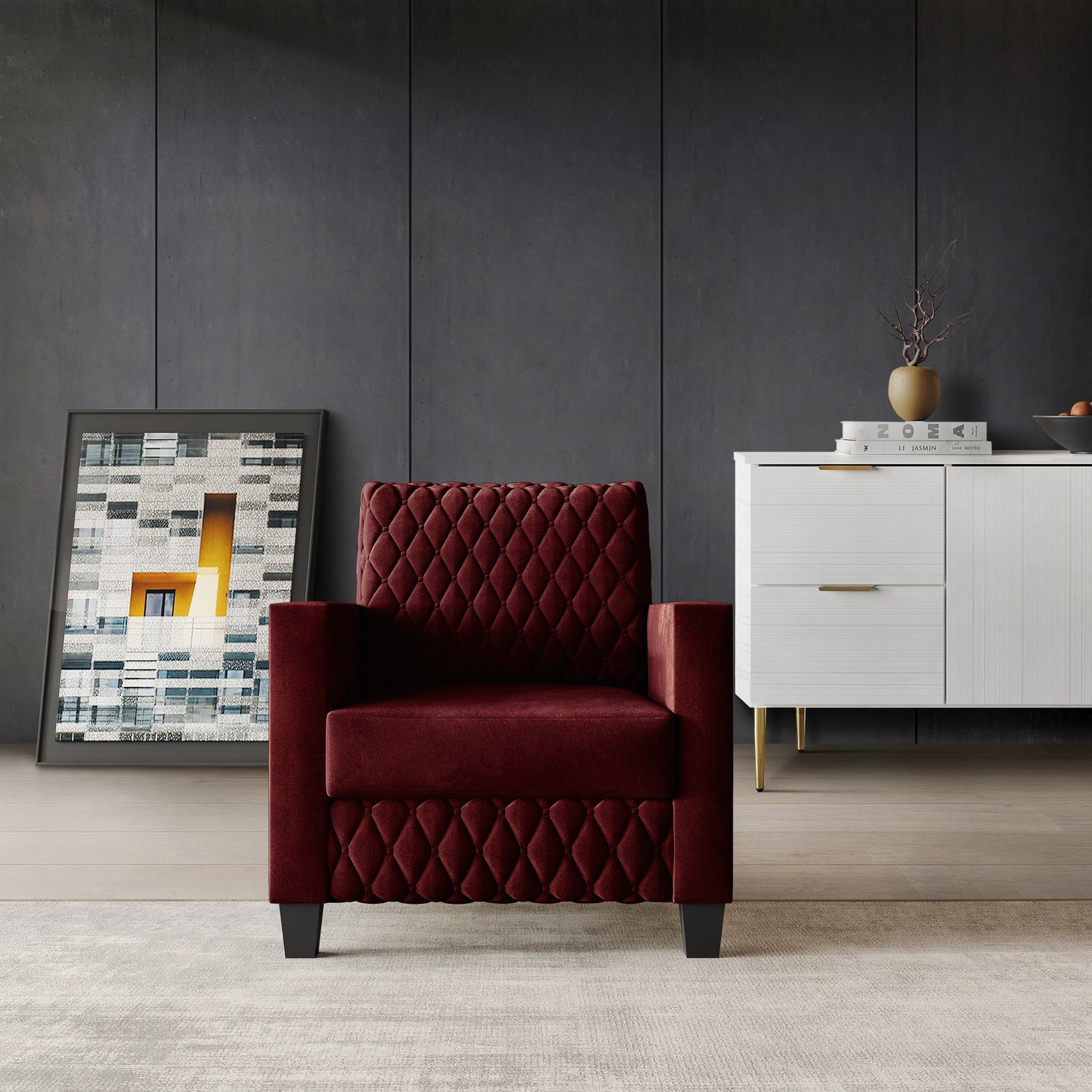 Luxury Velvet Upholstered Arm Chair